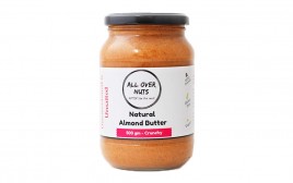 All Over Nuts Natural Almond Butter Crunchy  Glass Jar  500 grams